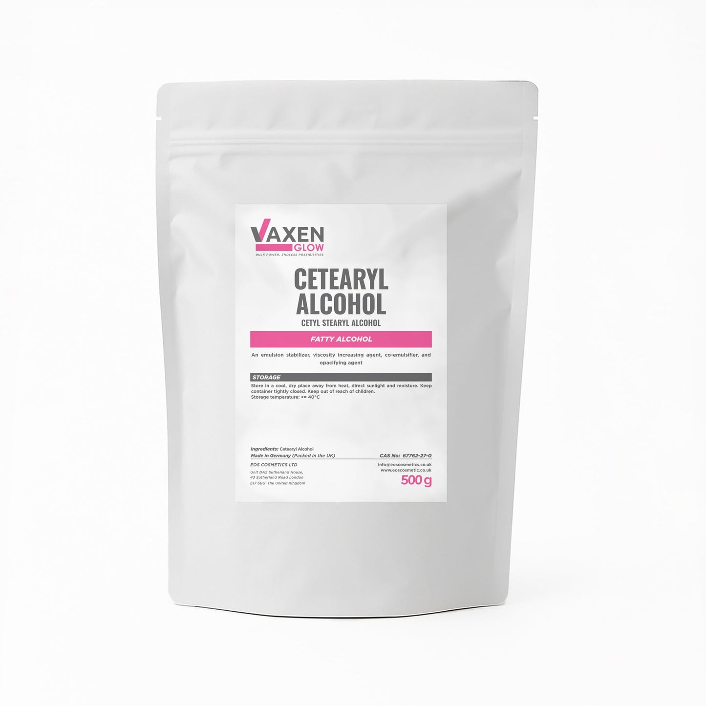 VAXEN Cetearyl Alcohol 500g (Cosmetic Grade)