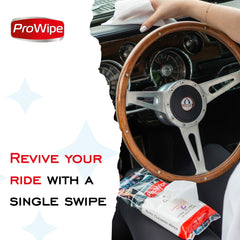 ProWipe Car Interior Cleaning Wipes - Residue-Free, Streak & Scratch Free Dash Cleaner - All Around Car Cleaning Pads for Dashboard and Upholstery