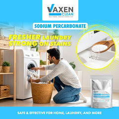 VAXEN Sodium Percarbonate Powder - Oxygen Bleach Cleaning Powder, Multi-Purpose Stain Remover, Green Bleach