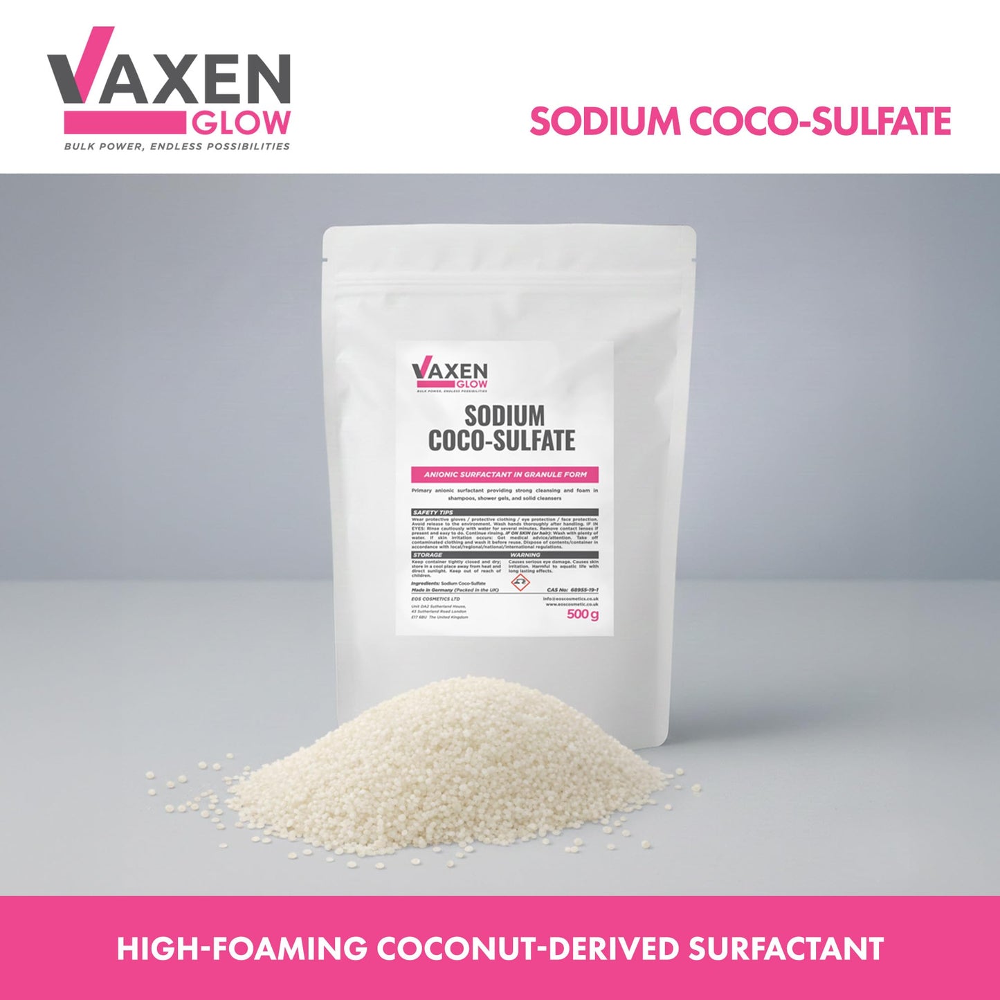 VAXEN Sodium Coco-Sulfate (SCS) Granules 500g