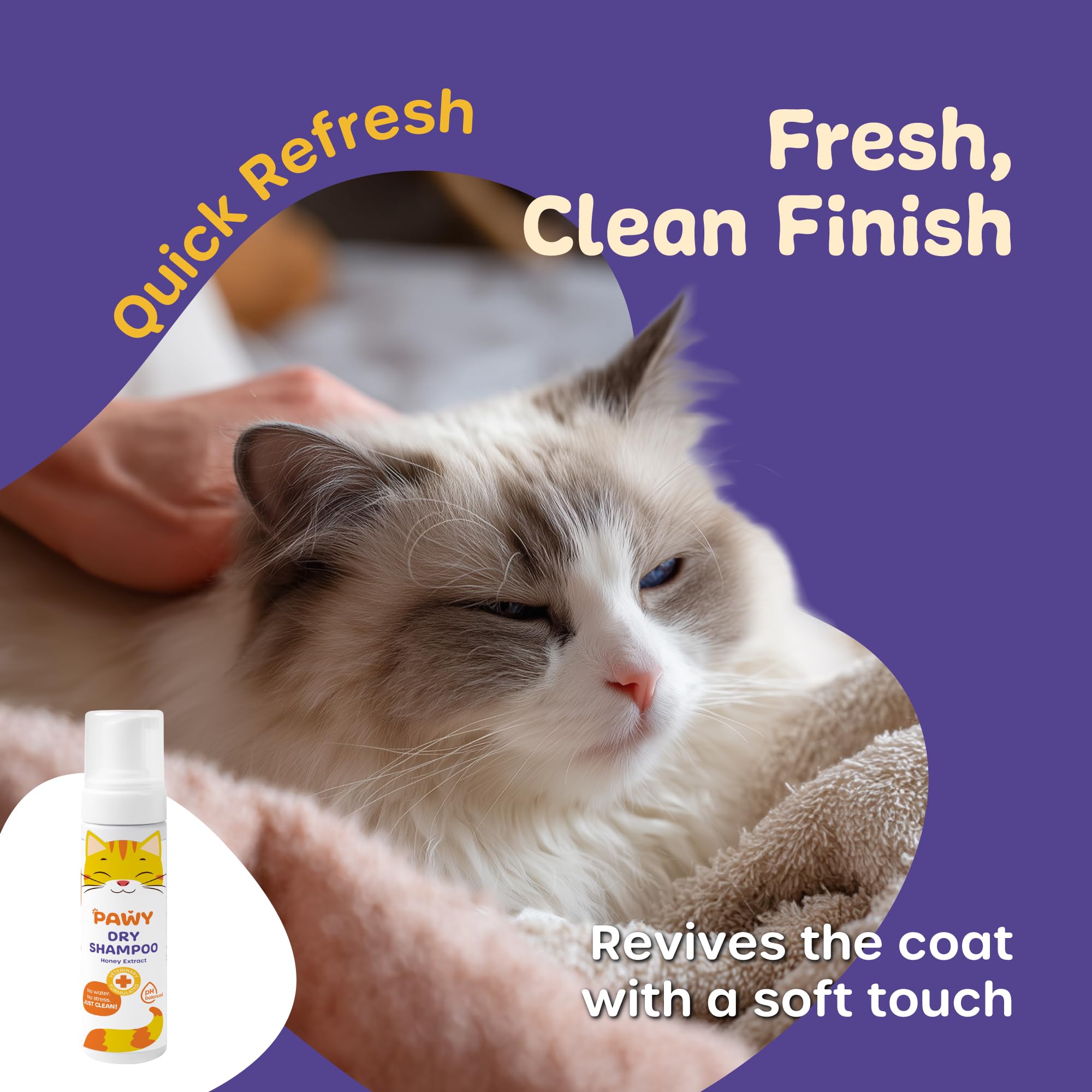 PAWY Cat Dry Shampoo Foam 200ml