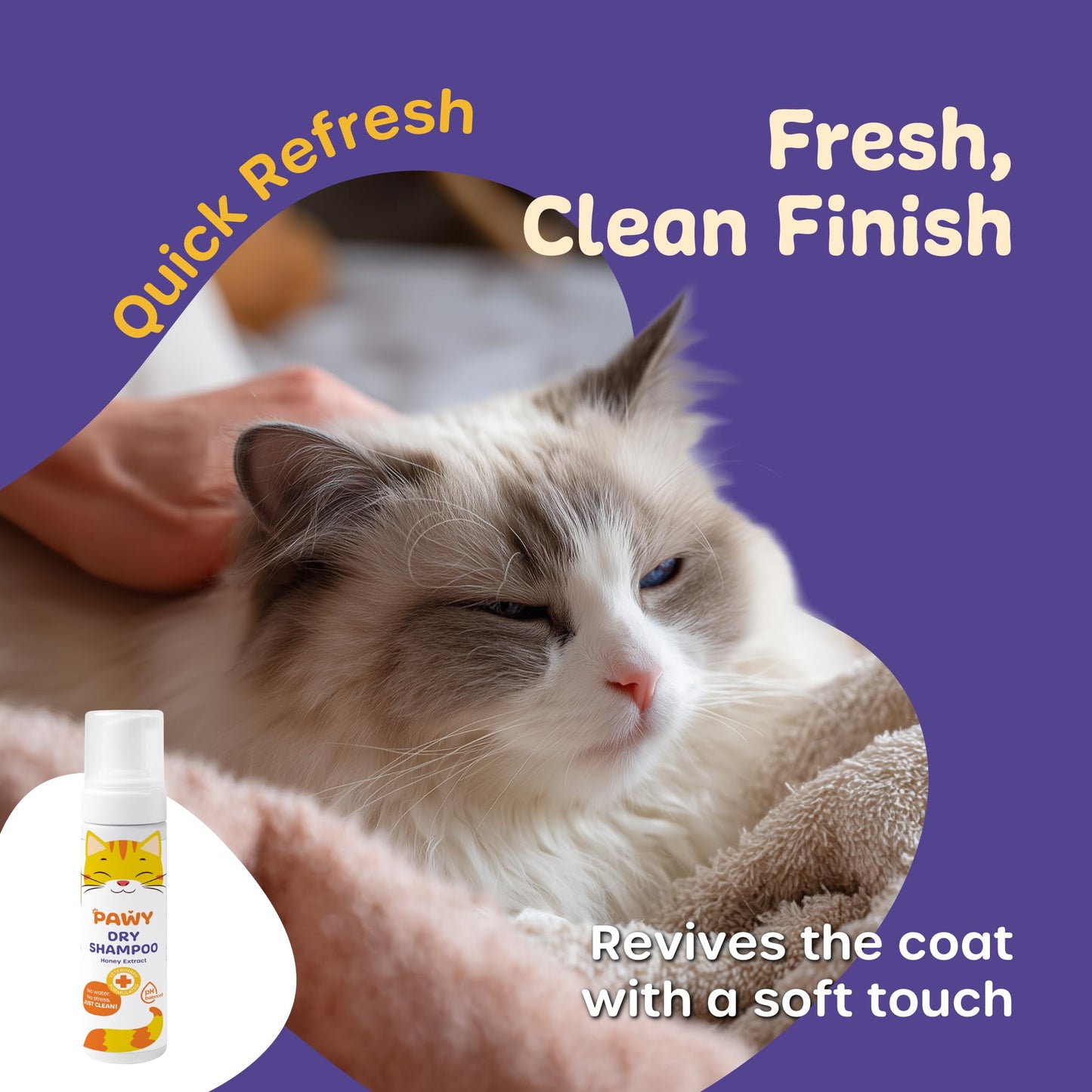 PAWY Cat Dry Shampoo Foam 200ml