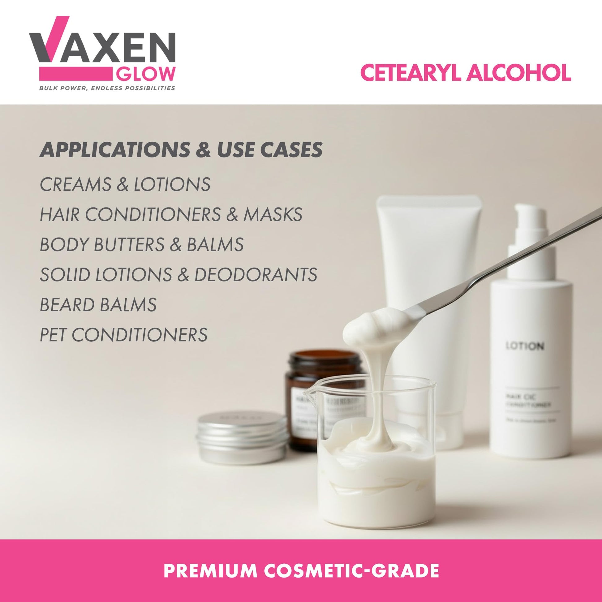 VAXEN Cetearyl Alcohol 500g (Cosmetic Grade)