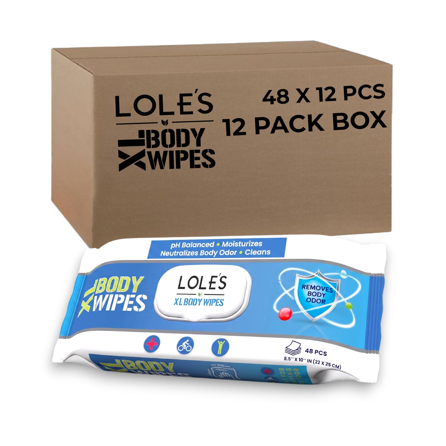 LOLE'S XL Body Wipes — 12 Pack