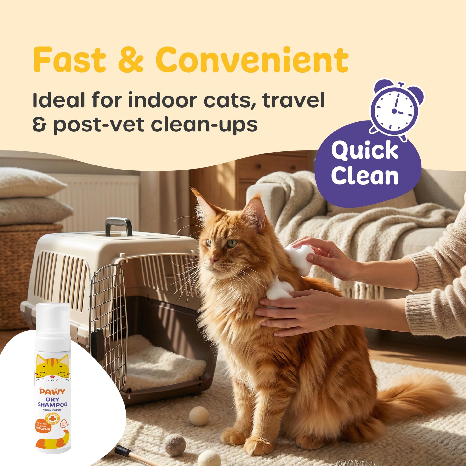 PAWY Cat Dry Shampoo Foam 200ml