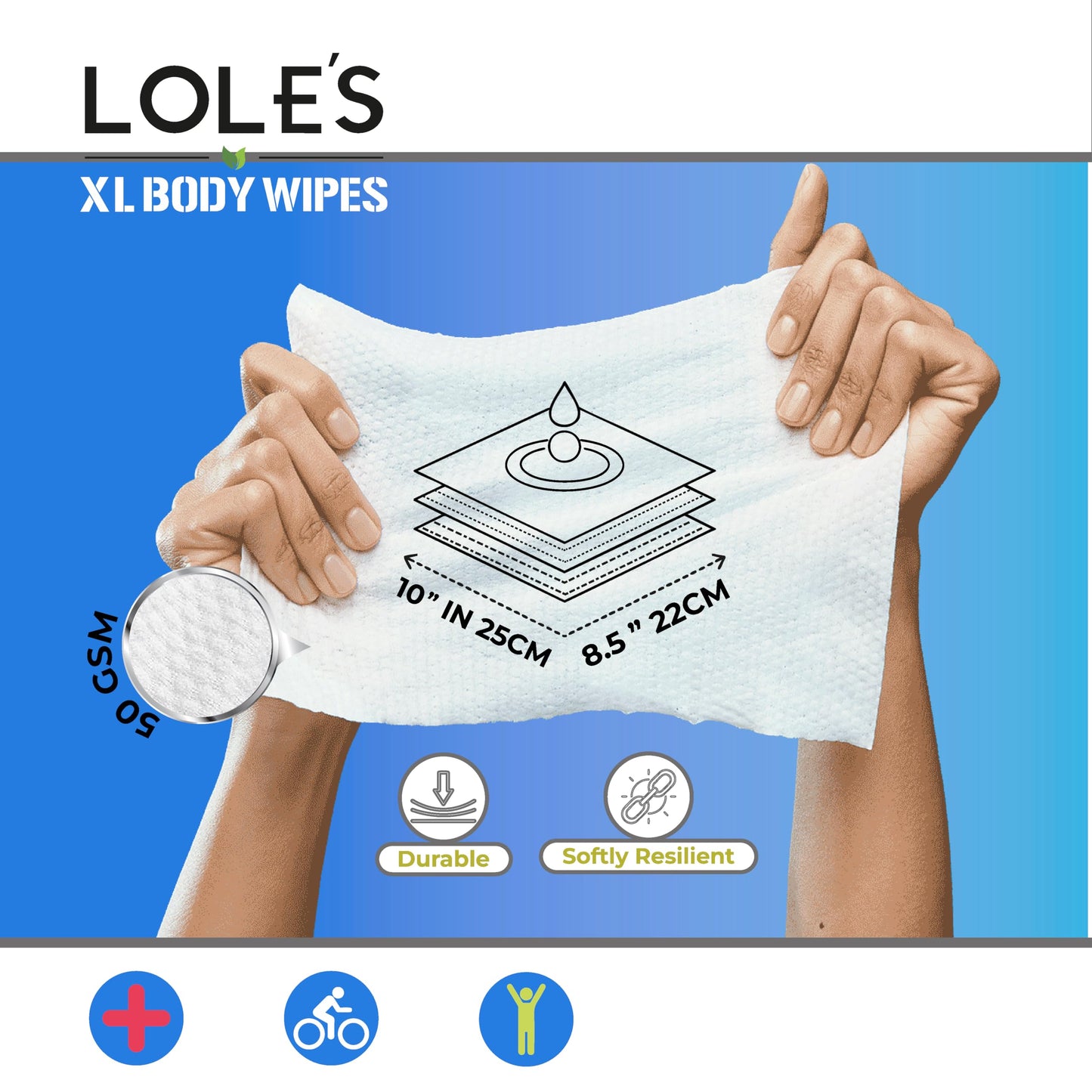 LOLE'S XL Body Wipes