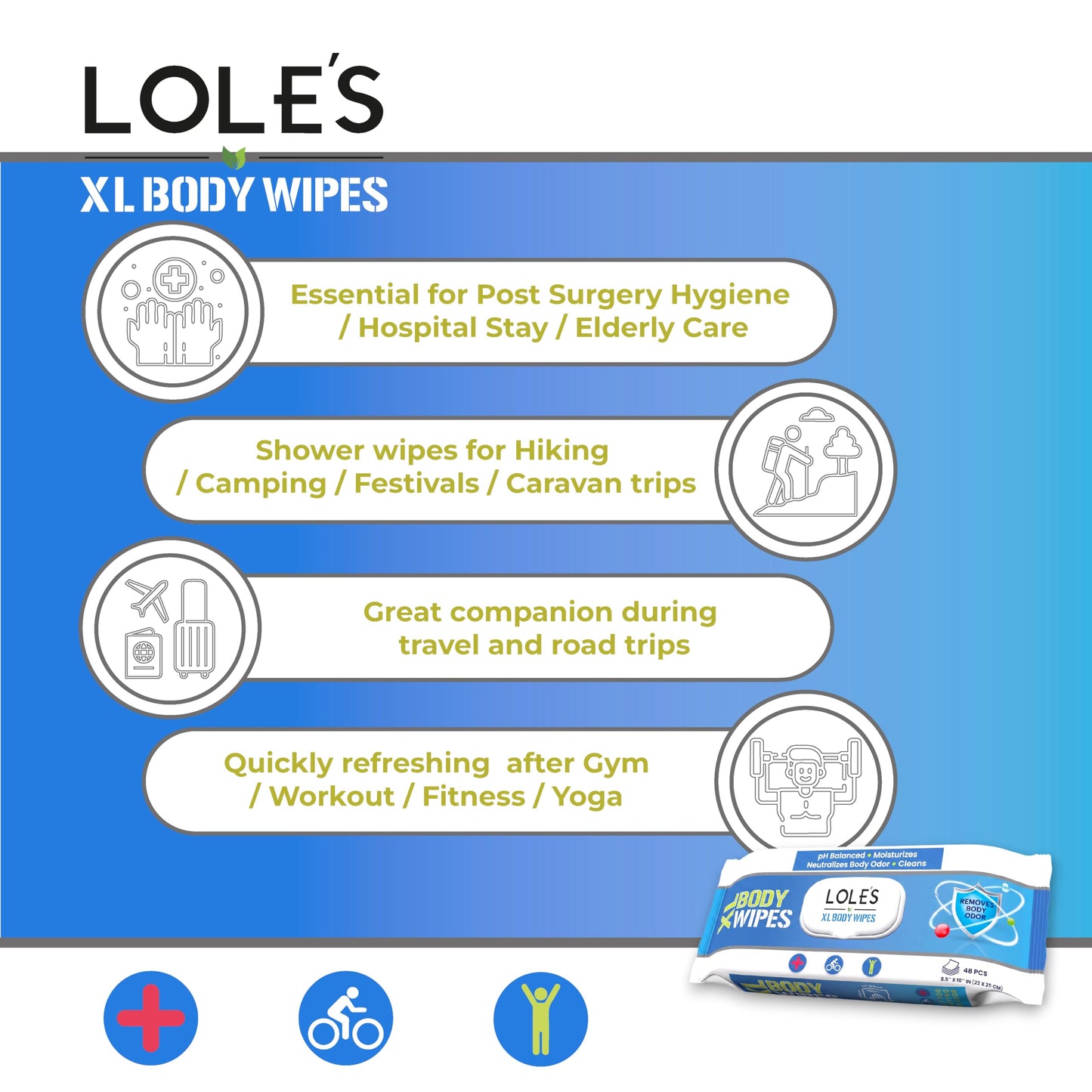 LOLE'S XL Body Wipes