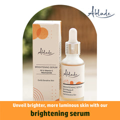 Ablude Skin Brightening Serum with Vitamin C & Niacinamide - Glow Serum for Men & Women - Skin Serum for Smooth, Firm & Youthful Complexion (30ml)