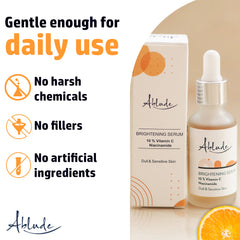 Ablude Skin Brightening Serum with Vitamin C & Niacinamide - Glow Serum for Men & Women - Skin Serum for Smooth, Firm & Youthful Complexion (30ml)