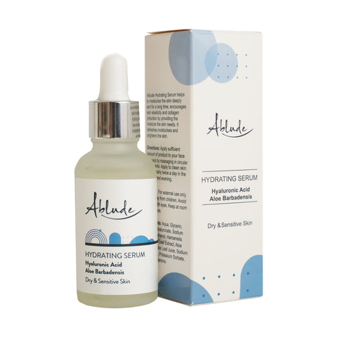 Ablude Hydrating Serum - Deep Hydration Serum with Hyaluronic Acid & Aloe Barbadensis - Hyaluronic Face Serum - Soothing Skin Serum - Revitalising Skincare Facial Serum (30ml)