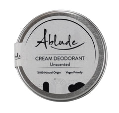 Ablude Cream Deodorant, Unscented, 100% Natural Origin, Vegan Friendly, 50g