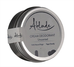 Ablude Cream Deodorant, Unscented, 100% Natural Origin, Vegan Friendly, 50g