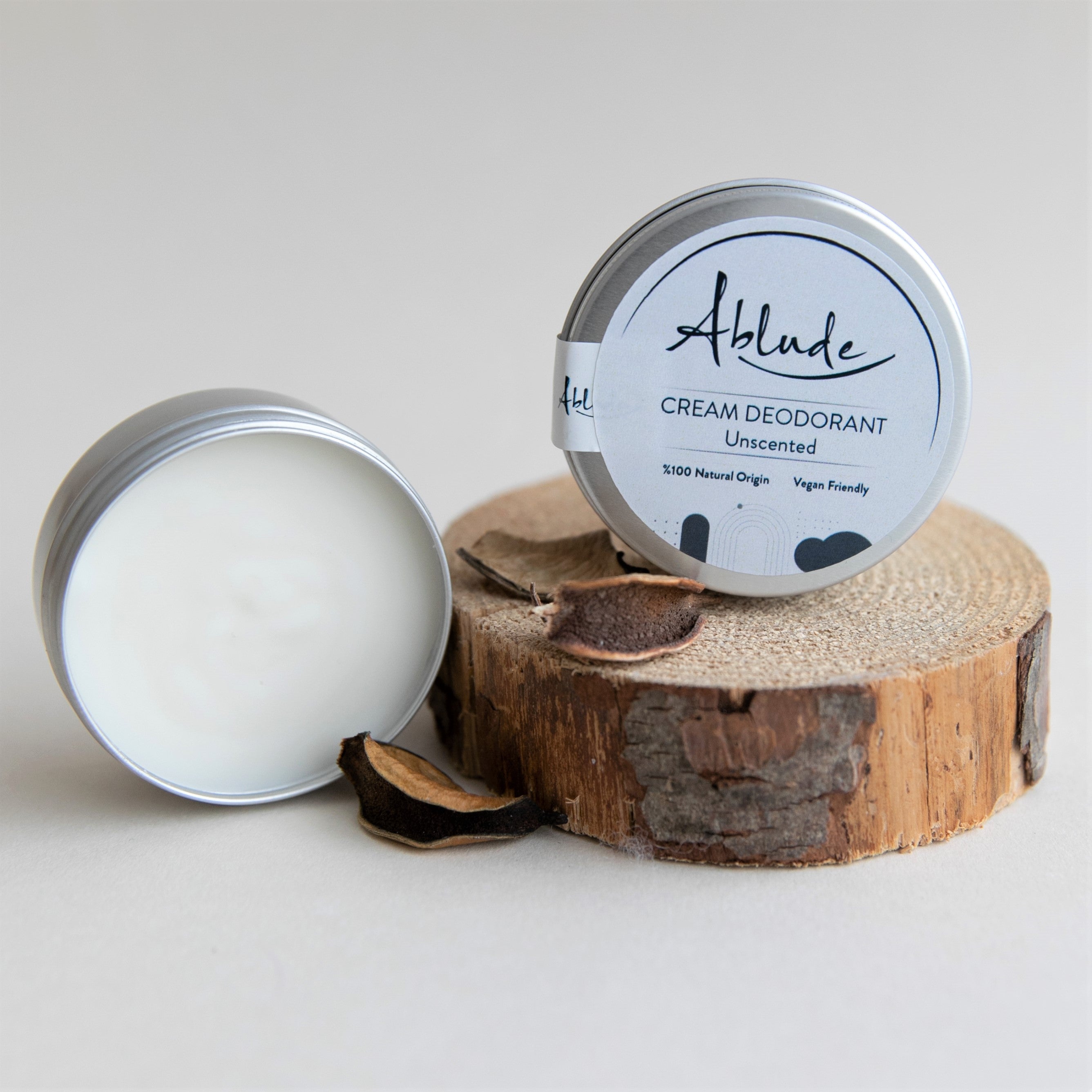Ablude Cream Deodorant, Unscented, 100% Natural Origin, Vegan Friendly, 50g