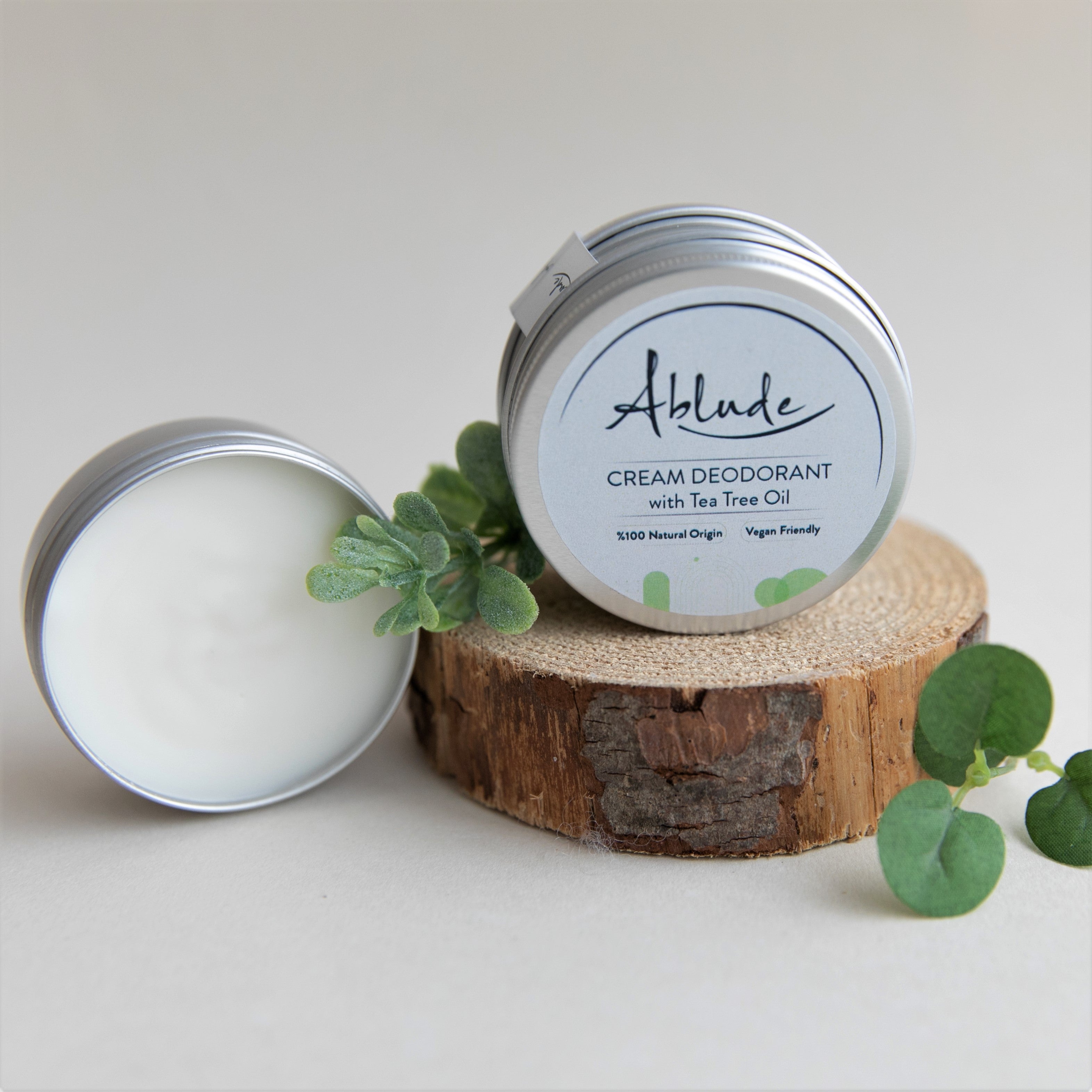 Ablude Cream Deodorant with Tea Tree Oil, 100% Natural Origin, Vegan Friendly, 50g